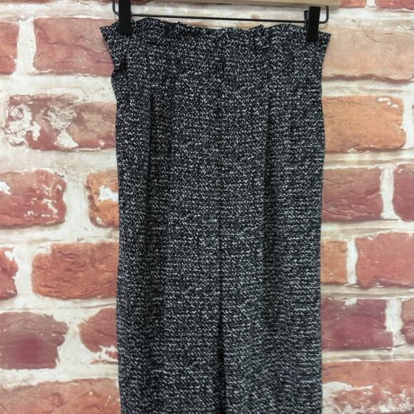 Express Ankle High Rise Pants Women's 0 Black Abstract Career Work Trousers - Picture 3 of 9